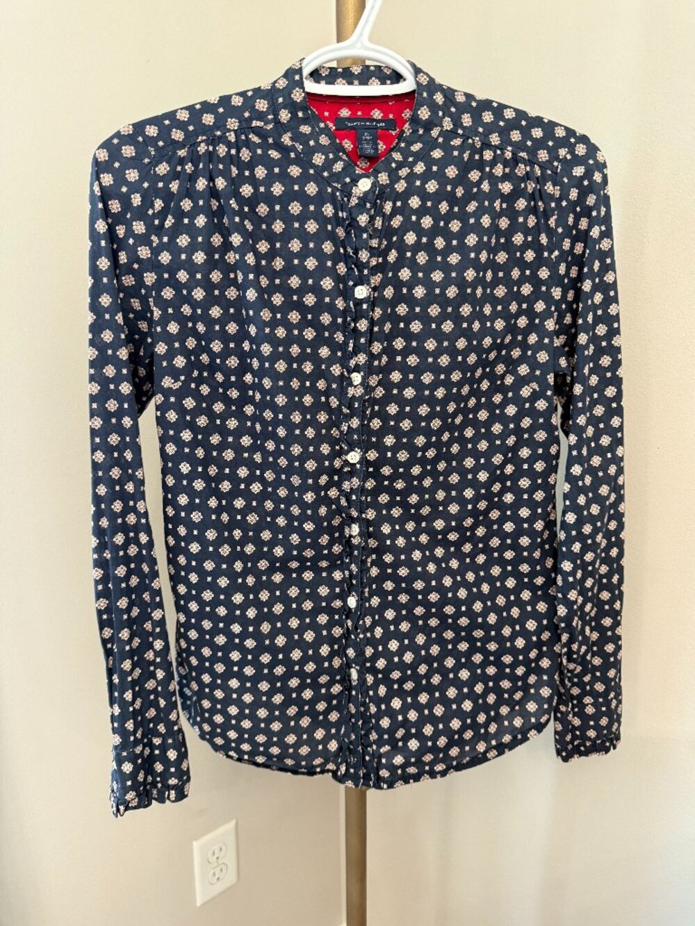 Women's Tommy Hilfiger Long Sleeve Button Down Puff Shoulders
